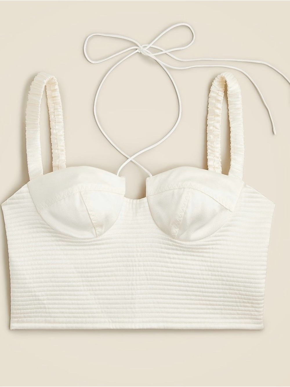 Limited-edition Anna October / J.Crew cropped bustier top with halter tie